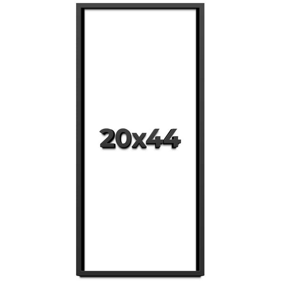 20x44 Shadow Box Frame Black | 1 inches Deep Real Wood Contemporary Shadowbox Display Frame | UV