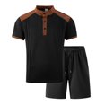 thumbnail image 5 of CONFREE Mens 2 Peice Shorts Sets Casual Men's Summer Outfits Set Patchwork Color Tshirts Shorts Athletic Track Suits for Men, 5 of 5