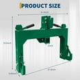 thumbnail image 2 of 3 Point Quick Hitch for Tractors with 2 inch Receiver, 3000 lbs 5 Level Adjustable Heavy Duty Implement Attachment, Category 1 and 2 Compatible for Mowers Plows Landscaping, Orange/Green/Black, 2 of 7