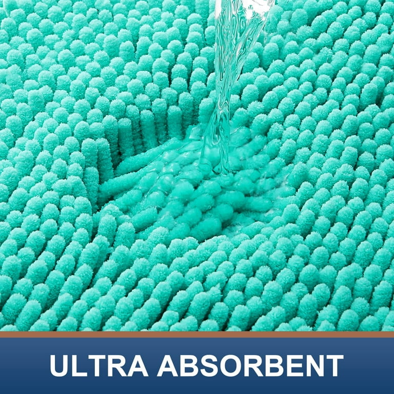 Kate Aurora Ultra Absorbent Oversized Plush Shaggy Bath Rug - 20 In. X 30  In. - Seafoam Green