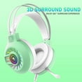 thumbnail image 2 of Gaming Headset Stereo Wired,RGB Backlit,Headphone Surround Sound,Noise Cancel Mic for PC-Green, 2 of 5