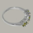 thumbnail image 5 of LBG British Made 10k White Gold Natural Peridot & Opal Womens Eternity Ring - 33 size options - Size 6.5, 5 of 8