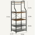 thumbnail image 3 of Royalbelle 5-Tier Kitchen Bakers Rack Microwave Stand with Wire Baskets & Hooks, 3 of 8