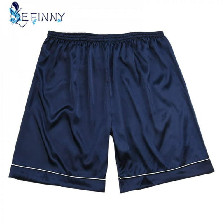 Apocaly Men's Satin Boxer Shorts, Satin Pajama Bottoms Underwear Silky  Pajamas Shorts Wine Red 3XL