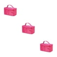 thumbnail image 4 of Transemion Sac Cosmétique Portable Rangement Maquillage Grande Capacité Pochette de Lavage Multifonction Organisateur Conteneur rose Rouge 3Ensemble, 4 of 6