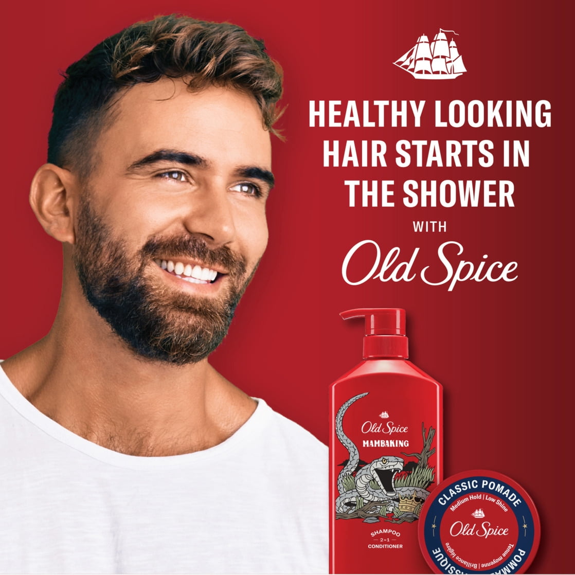 (4 pack) Old Spice Mamba King 2n1 Men's Shampoo and Conditioner, All Hair Types, 21.9 fl oz