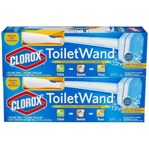 Clorox ToiletWand With Caddy, 2 Pack