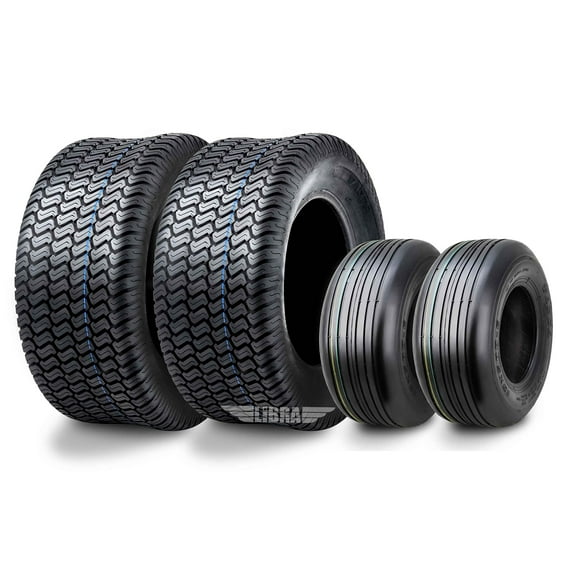 WANDA Set 4 13X6.5-6 & 22X9.5-12 Zero turn Lawn Mower Tractor Cart Turf Tires 4 Ply-13081/13135