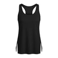 thumbnail image 7 of Miluxas Racerback Workout Tank Tops for Women Split Open Back Athletic Sports T Shirts Sleeveless V Neck Tunic Tank Tops for Gym Yoga Running Black, 7 of 7