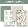 thumbnail image 3 of Bimocosy Crib Sheets Fitted 4 Pack for Baby Boys & Girls, Soft Microfiber Toddler Bed Sheets for Standard Crib & Toddler Mattresses 52'’ x 28'' (Floral), 3 of 6
