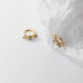thumbnail image 3 of EOEMY Smal 925 Sterling Silver Triple Flowers Sleeper Hoop Earrings Pairs-Silver, 3 of 6
