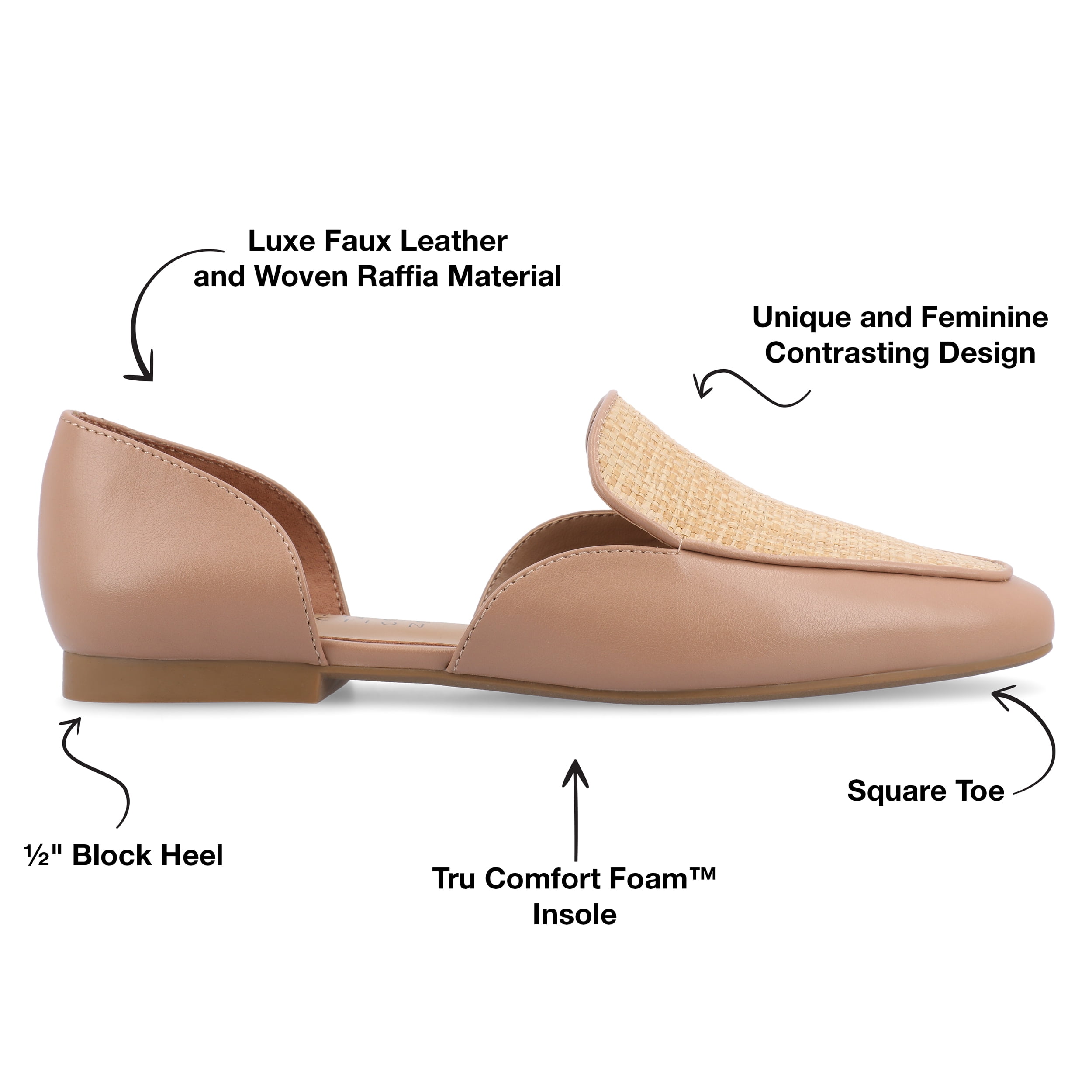 Journee Womens Kennza Soft Faux Leather Slip On Flats