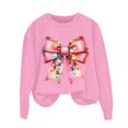 thumbnail image 4 of Jjayotai Women's Cute Bow Printed Christmas Sweatshirts, Long Sleeve Casual Crewneck Shirts, Funny Loose Fit Holiday Outfits Pink-4 XL, 4 of 6
