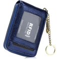 thumbnail image 1 of LHSHID Womens Credit Card Wallet Small RFID Blocking Wallet Soft Genuine Leather Card Holder with Keychain and ID Window, 1 of 8