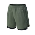 thumbnail image 2 of WIZUTIZ Men's 2 in 1 Running Shorts with Zipper Phone Pockets Quick Dry Gym Athletic Training Shorts with Compression Liner, 2 of 5