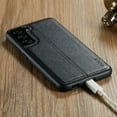 thumbnail image 6 of MOHEYO Slim Vegan Leather Cover Thin Luxury Classic Case for Samsung Galaxy S21 FE 5G - Black, 6 of 6