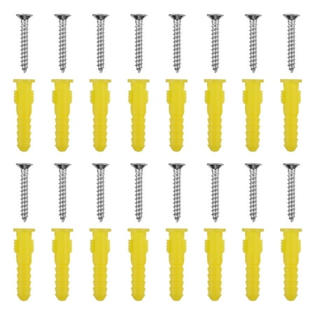 

100 Pcs Plastic Ribbed Wall Anchors and Screws Kit Self Driling Drywall Anchors