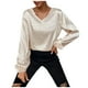 thumbnail image 1 of Camisas Para Mujer Tallas Grandes Casual Suelto Color Sólido Manga Larga Cuello en V Tops Camiseta Odeerbi  ODB129973, 1 of 8