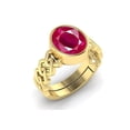 thumbnail image 2 of Natural 925 Sterling Silver 14K Yellow Gold Plated Oval Cut ruby ring, July birthstone ring gemstone ring, proposal ring for women, 2 of 3