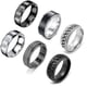 thumbnail image 1 of Smooth Stainless Steel Rings 6-Pack Multicolor 23 mm Multicolor 23 mm, 1 of 4