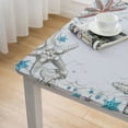 thumbnail image 4 of nygtbtfer  Fitted Tablecloth Elastic Edged Table Cover,Summer Marine Life on White  Wipeable Table Cloths for Kitchen Dining Party Fi Tables,Ocean Starfish Shell Sea Coral, 4 of 7