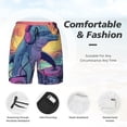 thumbnail image 3 of Gaeub Hip-Hop DJ Dolphin Print Mens Swim Trunks with Compression Liner,Board Shorts Quick Dry,Beach Swimwear with Pockets-Small, 3 of 6