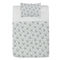 thumbnail image 1 of Cartoon Microfiber Bedspread Set, Bunnies with Lopsided Ears and Happy Clouds Pouring down Raindrops, Soft Bedding Set with Pillow Shams & Comforter, 3 Sizes, Grey Pale Grey and White, by Ambesonne, 1 of 1