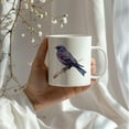 thumbnail image 4 of Bird Watching Mug, Purple Martin Song Bird Mug, 11oz or 15oz White Ceramic Coffee Mug Gift for Bird Watchers, 4 of 9