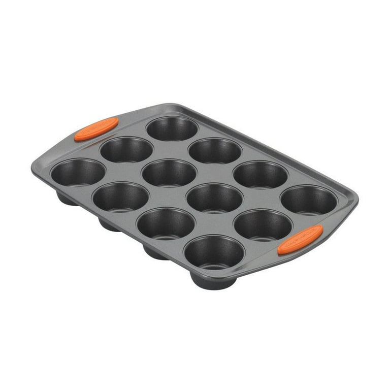 12-Cavity Non-Stick Muffin Pan - Carbon Steel, Silicone Coated, For Cupcakes & Baking