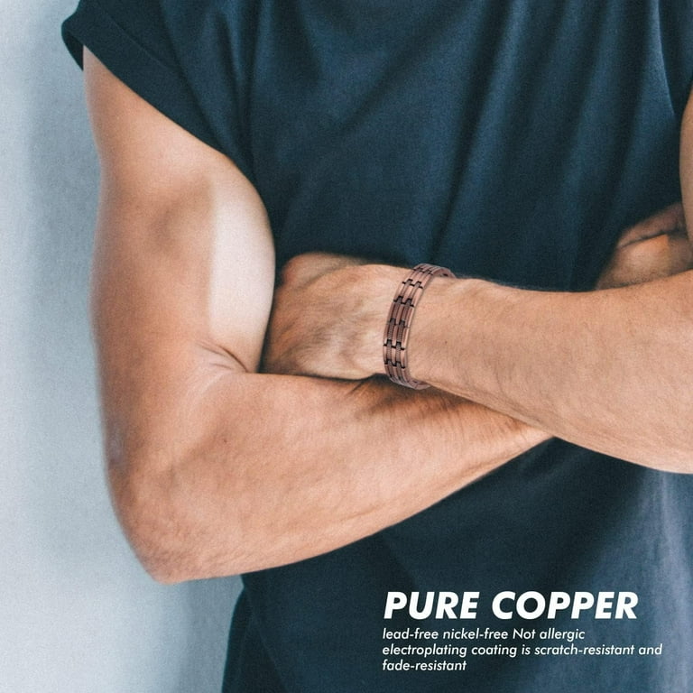 Magnetia Pure Copper Magentic Bracelet for Men, Adjustable Size