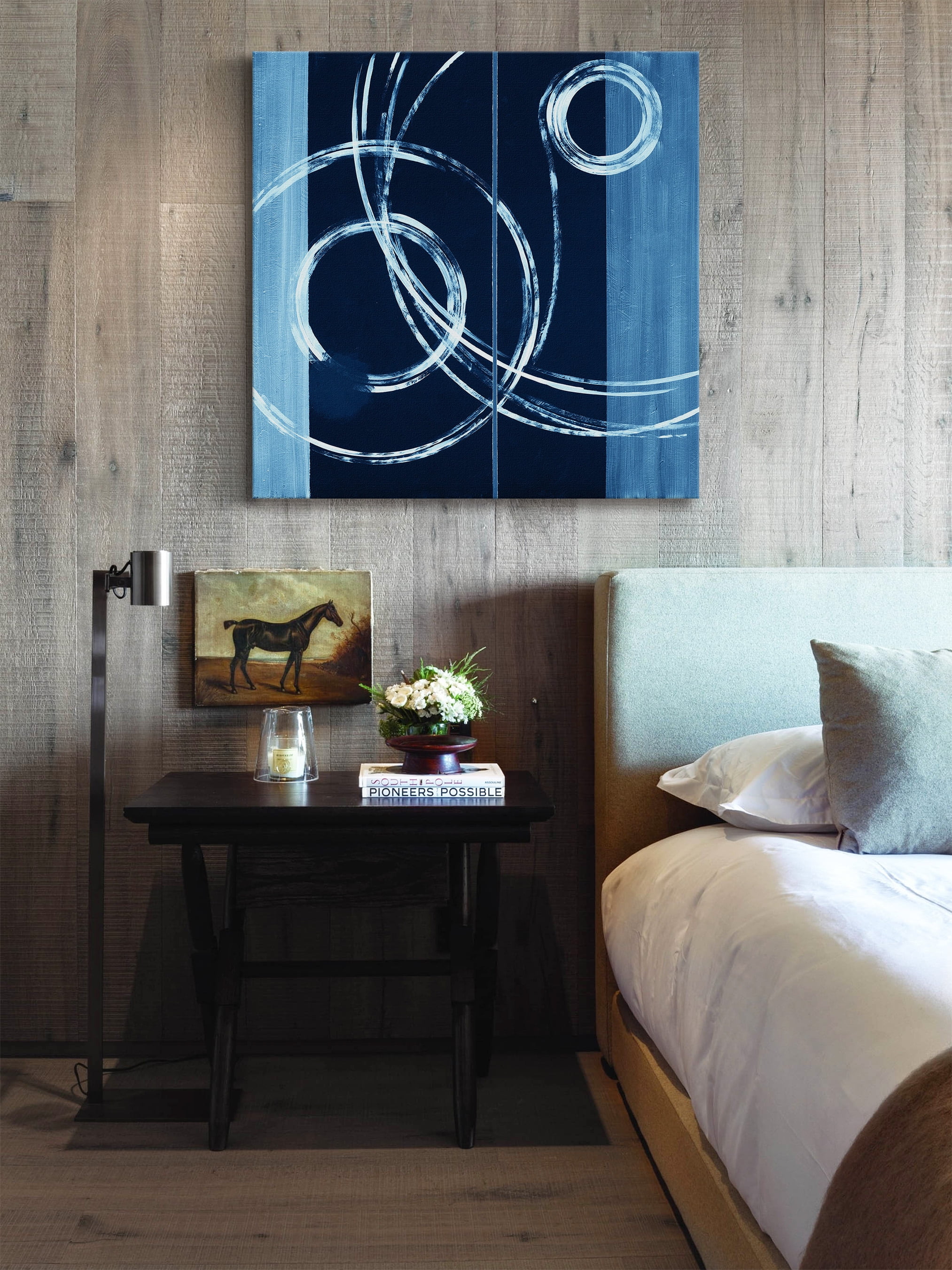 "Wispy Rings" Painting Print on Wrapped Canvas