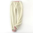 thumbnail image 2 of Gibobby pantalones de yoga Mujer estampado navideño Otoño Invierno terciopelo bolsillos cálidos cintura elástica pierna deportes pantalones casuales (Rosa, S), 2 of 4