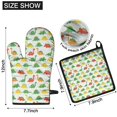 thumbnail image 6 of Colorful Dinosaur Repeat Pattern Kitchen Oven Mitt and Pot Holder Sets 2 Pcs for Baking, Cooking and Grilling, Heat Resistant Up To 392 °F, 6 of 7