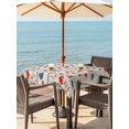 thumbnail image 4 of Square Outdoor Tablecloth with Umbrella Hole Independence Day Outside Table Cloth Waterproof Patio Table Cover 4th of July Red Blue Strip Love Burlap Zipper Tablecloths for Picnic Camping 60x60 Inch, 4 of 8