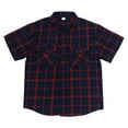 thumbnail image 4 of WREESH Men's Oversized Summer Button Down Shirts Fashion Short Sleeve Plaid Top Trendy Style Red, 4 of 7