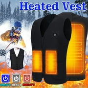 JPTtrading Upgraded Heated Vest For Man/Women, M-5XL Size Smart Electric Heating Vest Rechargeable, Warming Heated Jacket For Skiing, Fishing, Hiking Black