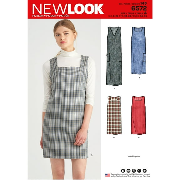 New Look Sewing Pattern 6572 - Misses' Jumper Dress