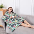 thumbnail image 5 of Oversized Wearable Blanket Hoodie,Cute Pitbull Terriers Dog and Flowers Sherpa Blanket Hoodie with Super Pockets,Super Warm Fuzzy Pullover for Women & Men, 5 of 6