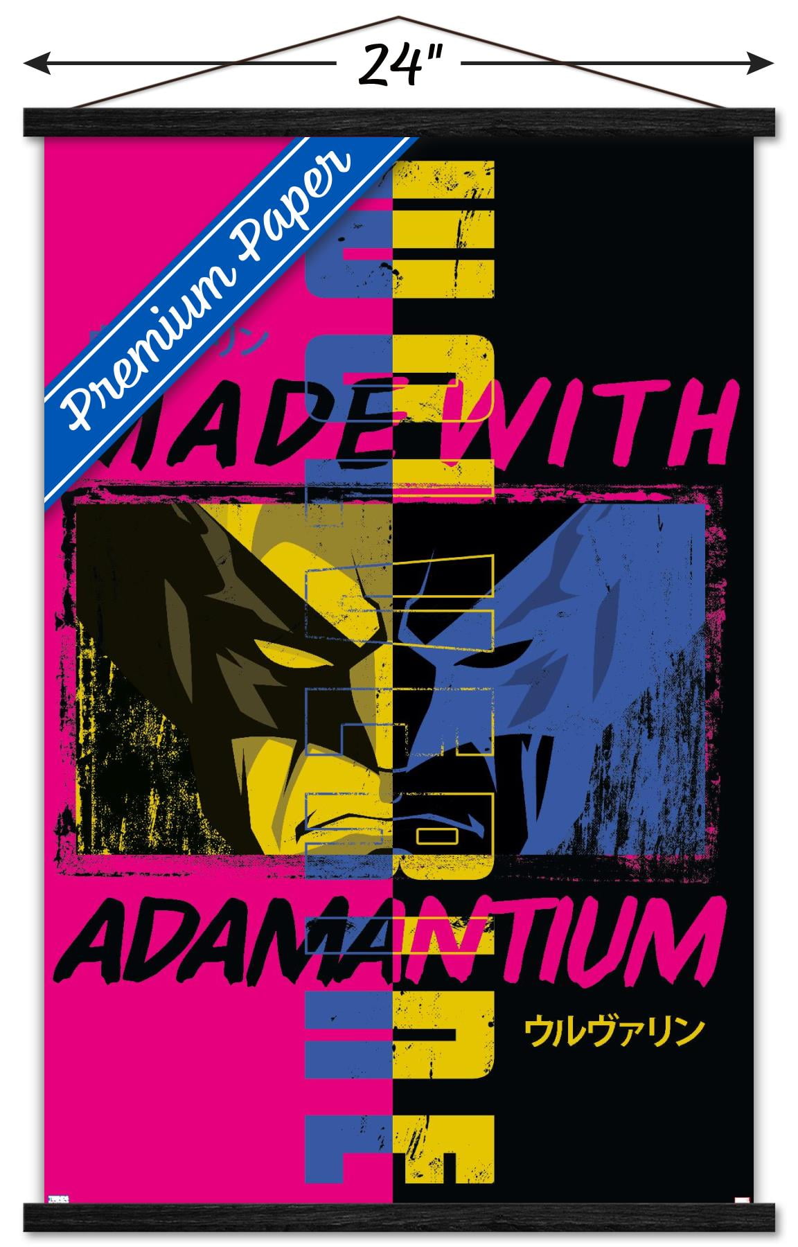 Marvel Comics - Wolverine - Made With Adamantium Wall Poster with Wooden Magnetic Frame, 22.375" x 34"