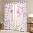 thumbnail image 2 of Manfei Princess Bowknot Curtains Pack of 2 (42x84 Each) For Girls,Letter P Monogram Curtains Blackout For Kids, 2 of 7