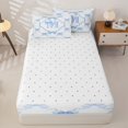 thumbnail image 4 of Manfei Letter M Monogrammed Zipper Twin Comforter Sets with Fitted Sheet and 2 Pillowcases For Girl,Girly Bowknot Zipper Bedding Set Fir Kids,Reversible,4-Piece, 4 of 7