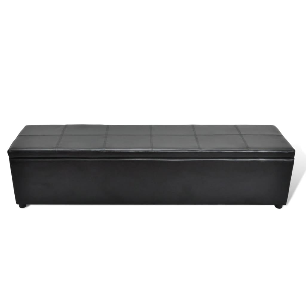 Kepooman Modern Folding Faux Leather Storage Ottoman Bench for Home Office, Black Kepooman Modern Folding Faux Leather Storage Ottoman Bench for Home Office, Black