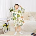 thumbnail image 6 of Dailycode Wearable Blanket Hoodie Oversized Sherpa Flannel Blankets with Pocket for 3-14 Year Old Cute Frogs with Leaf, 6 of 7