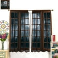 thumbnail image 2 of Marble Texture Valances Set for Kitchen, Emerald Green and Gold Abstract Marble Home Decor Rod Pocket Window Drapes for Kitchen Living Room Dining Room Office 52x18 Inch + 27x24 Inch X 2, 2 of 5