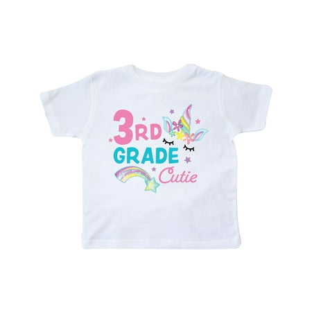 

Inktastic 3rd Grade Cutie with Unicorn and Shooting Star Gift Toddler Toddler Girl T-Shirt