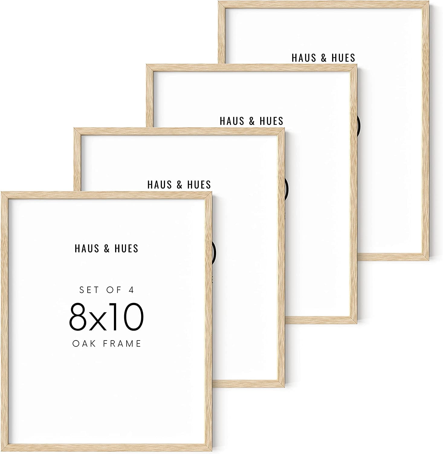 Haus and Hues 8"x10" Beige Oak Wood Picture Frame Set of 4 8x10 Wood