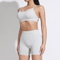 thumbnail image 4 of TOWED22 Workout Sets for Women 2 Piece Seamless Ribbed Crop Tank High Waist Shorts Yoga Outfits(Light Gray,XL), 4 of 8