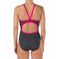 thumbnail image 2 of Speedo Women's Endurance+ Solid Flyback Training Suit Charcoal/Pink Swimsuit EU 28 (Size 2), 2 of 7