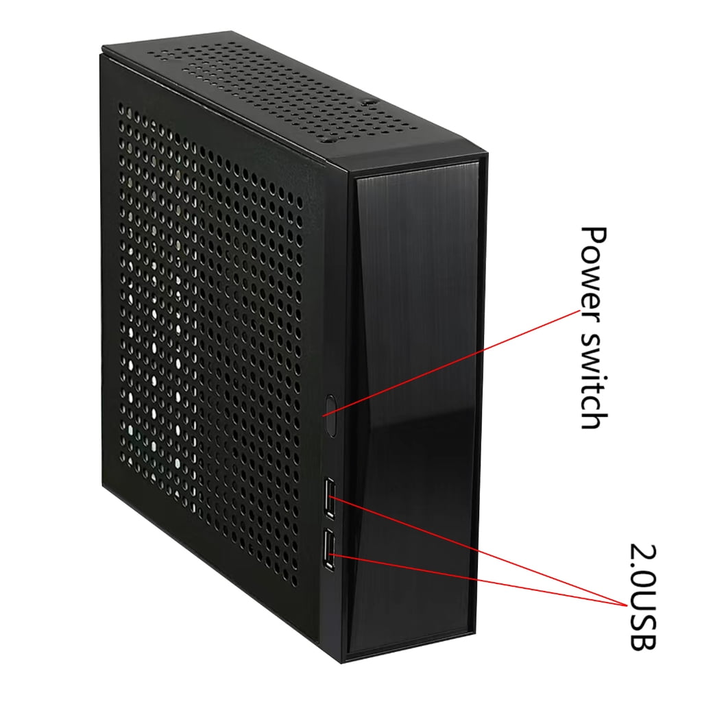 WINDLAND ITX Computer for Case FH05 Mini Desktop for Case Industrial Control Home Theater PC Gaming for Case Horizontal Metal Des