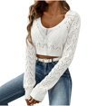 thumbnail image 2 of HOMBOM Fall Sweaters for Women 2024 Crew Neck White Casual Long Sleeve Solid Sweaters L, 2 of 4